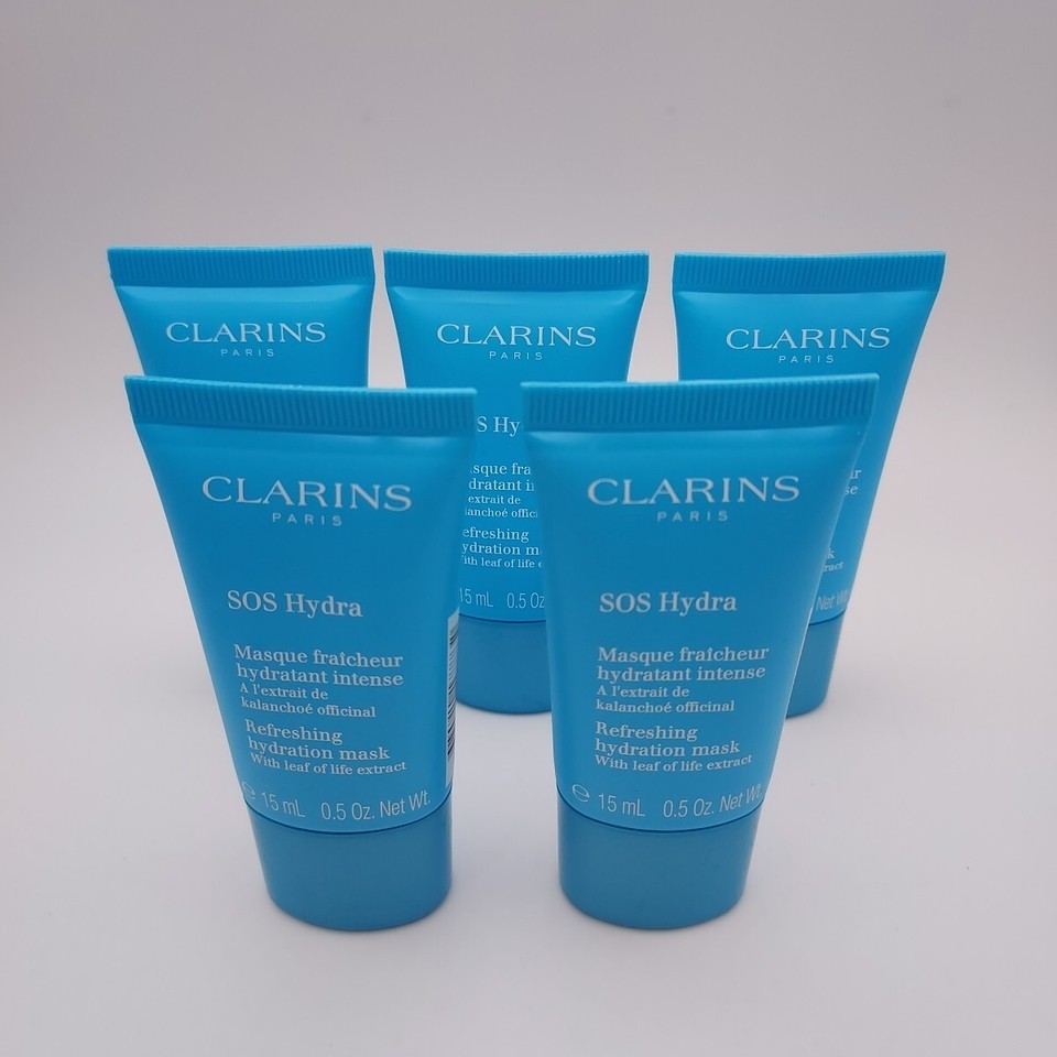 LOT OF 5 Clarins SOS Hydra Refreshing Hydration Mask .5oz ea Sealed - $10.88
