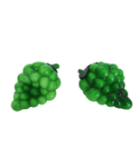 Pair of vintage green blown glass grape bunches - $24.99