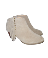 Vionic Faros Size 8.5 M Beige Taupe Suede Leather Boots Booties Fringed ... - £25.70 GBP