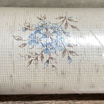 1 Roll VTG Wallpaper Beige Blue Flowers Wallcovering Collins &amp; Aikman OH - £7.90 GBP