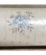 1 Roll VTG Wallpaper Beige Blue Flowers Wallcovering Collins &amp; Aikman OH - £7.76 GBP