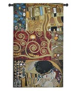 59x34 ELEMENTS TO A KISS Gustav Klimt Abstract Art Tapestry Wall Hanging - £170.56 GBP