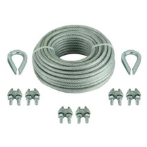 EVERBILT 30 ft. Vinyl Coated Galvanized Steel Wire Security Rope Kit wit... - £31.44 GBP