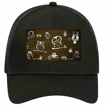 Brown White Owl Oil Rubbed Novelty Black Mesh License Plate Hat - £22.67 GBP