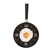 Hometime Frying Pan Wall Clock with Egg -Black - £9.34 GBP