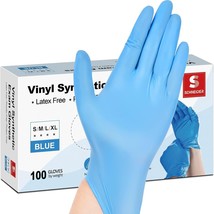 XL 1 CASE of 1000 Blue Vinyl Synthetic Exam Gloves 4mil Powder Free Latex-Free - £77.51 GBP