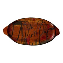 Vintage Hand-Carved &amp; Painted Wooden Serving Tray – African Folk Art - $762.07 MXN