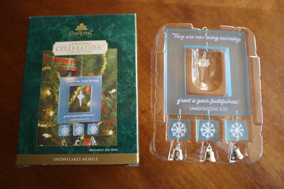Vtg Dayspring Snowflake Mobile Christmas Ornament Lamentations 3:23 Bibl... - $9.50