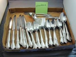 63 Pieces Oneida Oneidacraft Deluxe Chateau Stainless Steel Flatware - £123.90 GBP