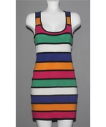 Wetseal Colorful Wide Stripes Knit Sleeveless Bodycon Dress Wm L Appears... - $36.66 CAD
