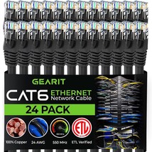 GearIT Cat 6 Ethernet Cable 1 ft (24-Pack) - Cat6 Patch Cable, Cat 6 Patch Cable - £56.18 GBP