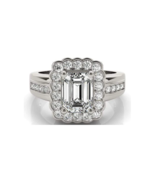 3CT Emerald Simulated Diamond Engagement Ring, Art Deco Ring, Promise Ri... - £65.21 GBP