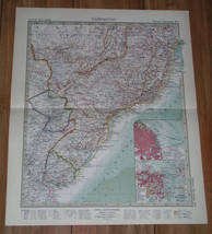 1926 Original Vintage Map Southern Brazil Rio De Janeiro Argentina Buenos Aires - £18.90 GBP