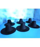 Wholesale Lot of (6) Black Felt Pilgrim Hats for (M) Doll w/ 8&quot; Head - £10.17 GBP