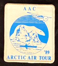 Vtg ARCTIC AIR TOUR &#39;89 Patch-AAC-White Blue-Polar Bear, Canoe, Airplane - £13.30 GBP