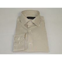 Men's Shirt ENZO PARK Turkey Soft Cotton Wrinkle Resistant Enzo7 Tan Stripe image 4