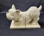 Off White French Bulldog Pug Dog Novelty Bookends Office Desktop Book Ho... - £19.45 GBP