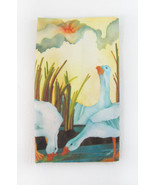 Pretty Artisan Watercolor Goose Geese Paper Wallet Checkbook Holder - $14.84