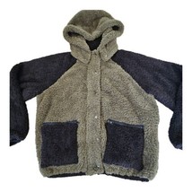 Plush x Revolve Olive Green Teddy Sherpa Zip-Up Jacket with Hood Size XS... - £53.98 GBP