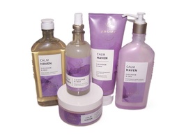 Calm Haven Lavender &amp; Iris Mist Lotion Cream Wash Bath &amp; Body Works 5 Piece Set - $58.99