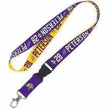 Minnesota Vikings Adrian Peterson Jersey #28 Player Lanyard NFL Autographed - £5.77 GBP