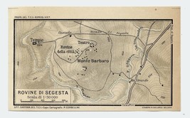 1925 Original Vintage Miniature Map Of Rovine Di Segesta Temple / Sicily / Italy - £19.48 GBP