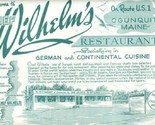 Chef Wilhelm&#39;s Restaurant Placemat Route US 1 Ogunquit Maine 1965 - $11.88
