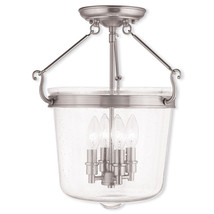 Livex Winchester 4 Light Flush Mount In Brushed Nickel - $5,177.20 MXN
