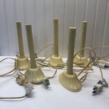 (5) Vintage Christmas Electronic Plastic Window Candle Stick Lights Wax Drip - £12.47 GBP