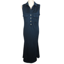 OGL Eco Friendly Deep Teal Flap Pocket Polo Midi Dress Size M - £30.93 GBP