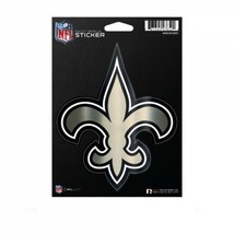 6&quot; new orleans saints nfl football team logo die cut metallic decal car sticker - £15.81 GBP