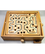 Labyrinth Wooden Maze Game Manual Dexterity Skill No 1711 One Marble - $10.00
