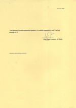 Nigel Lawson Conservative MP Hand Signed Quotation Autograph - £7.06 GBP