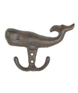 Set Of 2 Cast Iron Rustic Nautical Marine Sea Sperm Whale Double Wall Co... - $364.86 MXN