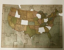 1887 Antique Puzzle Piece Victorian Dissected Map United States McLoughlin Bros - £2.82 GBP+