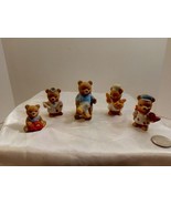Set of 5 Vintage Miniature Homco Bear Figurines - £13.96 GBP