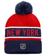 NHL Adult New York Rangers Authentic Pro Rink Red Pom Knit Beanie One Si... - $32.33 CAD