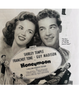 1947 Honeymoon Movie Advertisement Shirley Temple Franchot Tone Film DWUU7 - $54.84 CAD