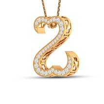 Mother&#39;s Day 1 CT Round Simulated Diamond Open Heart Pendant Yellow Gold Plated - £68.85 GBP