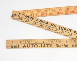Sta-Ful Battery Auto-Lite Advertising Folding Wood Yardstick Ruler - $24.74