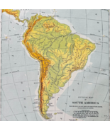 1898 Map South America Continent Victorian Physical Geography Atlas Prin... - $563.24 MXN