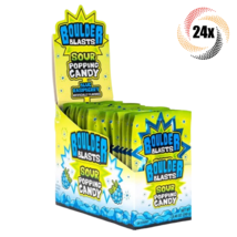 Full Box 24x Packets Boulder Blasts Blue Raspberry Sour Popping Candy | .35oz - £18.50 GBP