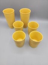 4 Tupperware 1251 Stackable Cups &amp; 2 Larger Cups Harvest Gold 6 oz. 12oz. - $14.82