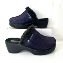Crocs Purple Cobbler Shimmer Clogs Womens Size 9 Suede Faux Fur LIned 20... - £23.94 GBP