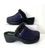 Crocs Purple Cobbler Shimmer Clogs Womens Size 9 Suede Faux Fur LIned 20... - £23.69 GBP