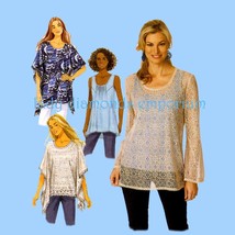 Womens Pullover Tunic Tops Poncho T-shirts Long Sleeve Sleeveless size 6... - $13.95