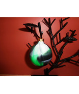 MARBLE GLASS ORNAMENTS hand painted one of a kind!  Black  Green &amp; White... - £3.99 GBP