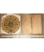 Vtg Asian  Bamboo Tray Plate Lacquer Ware Multicolor With Stones 15” Dia... - $171.49