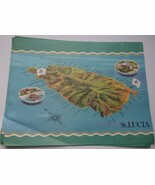 Vintage St. Lucia Map Seven Paper Placemats - $3.99