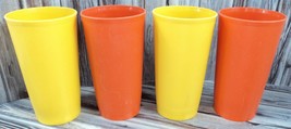 Vintage Tupperware Tumblers Cups 873 - Lot of 4 - Yellow &amp; Orange - £15.15 GBP